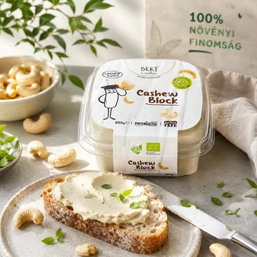 Bert Cashew tömb - kesú alapú vaj jellegű készítmény BIO 200g