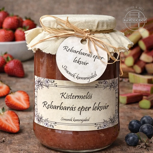 Simonék Kamrája – Rabarbarás eper lekvár 350g