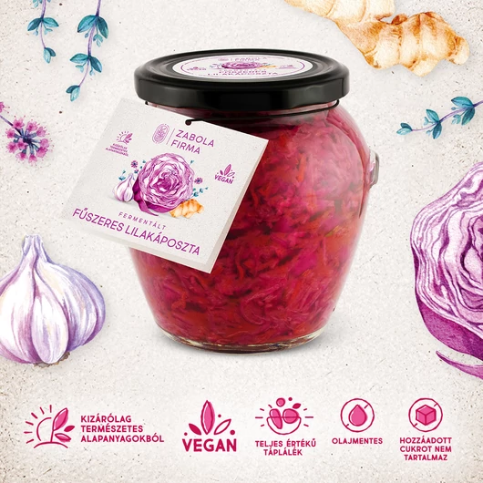 Fermentált fűszeres lilakáposzta 350 g - Zabola Firma